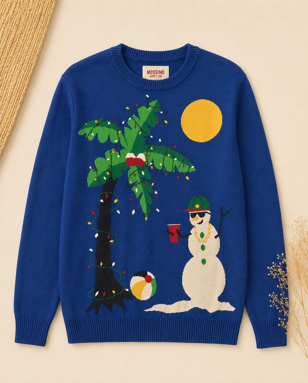 Mossimo Men's Snowman Pullover Sweater Long Sleeve Multicolor Size Medium